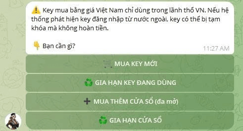 Tùy chọn mua key hoặc gia hạn